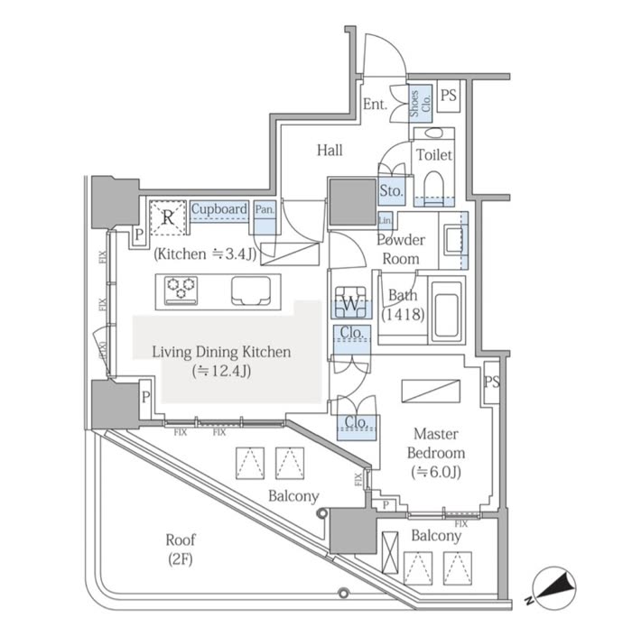 1LDK 間取り図